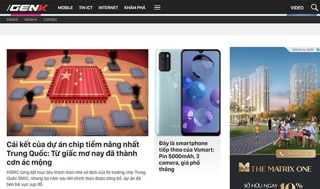 Web công nghệ Genk.vn